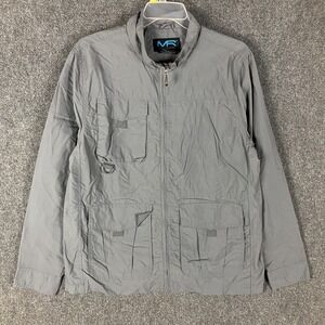 Mack Russo Windbreaker Jacket Men's XL Full Zip‎ 100% Polyester Adults Gray